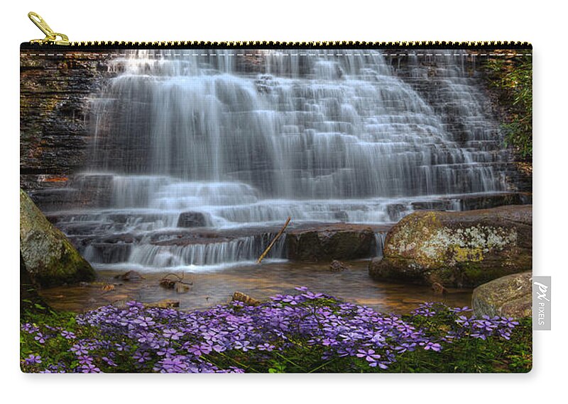 Appalachia Carry-all Pouch featuring the photograph Benton Falls in Spring by Debra and Dave Vanderlaan