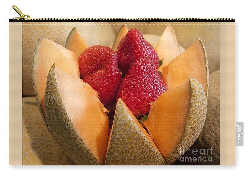 Cantaloupe Zip Pouch featuring the photograph Berry Bowl by Ann Horn