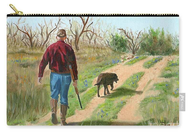 Hunter Zip Pouch featuring the painting Best Friends by Jimmie Bartlett