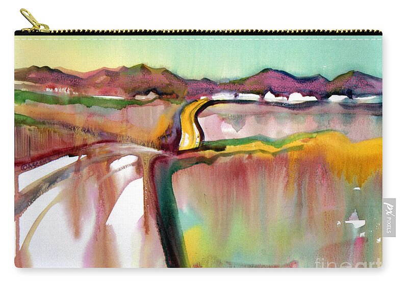 Bethel Road Zip Pouch featuring the painting Bethel Road by Teresa Ascone
