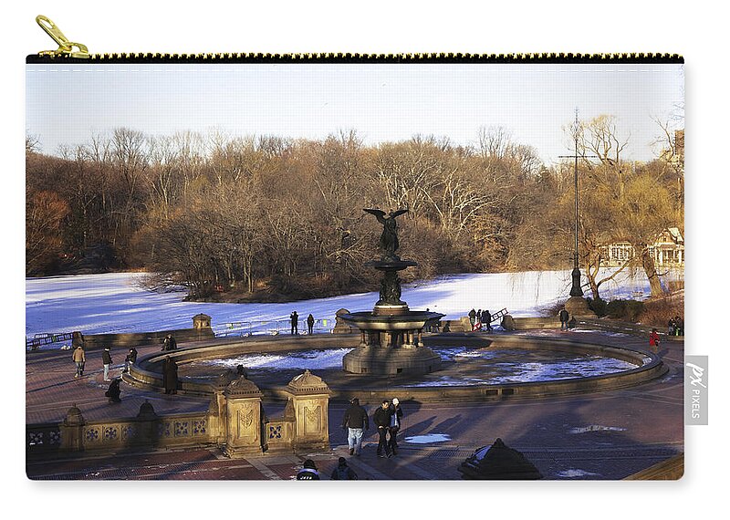 Bethesda Fountain Zip Pouch featuring the photograph Bethesda Fountain 2013 - Central Park - NYC by Madeline Ellis