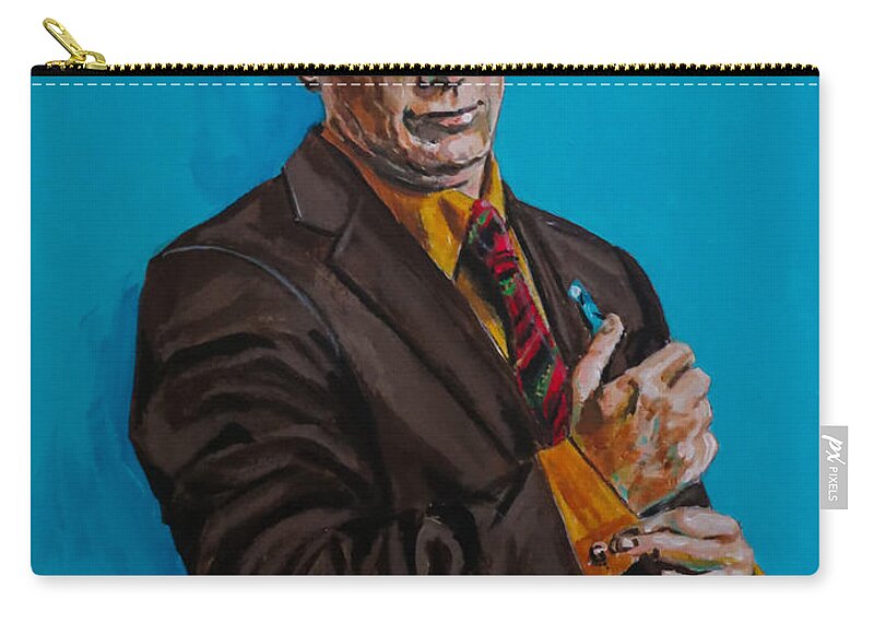 Portrait Zip Pouch featuring the painting Better Call Saul by Joel Tesch