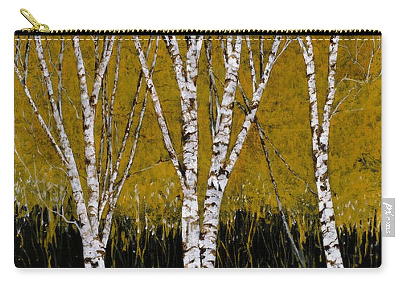 Betulle Zip Pouch featuring the painting Betulle A Sfondo Giallo by Guido Borelli