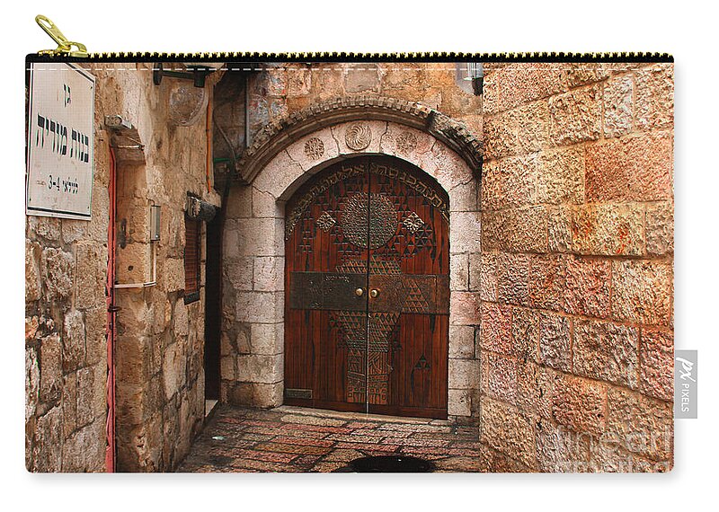 Arab Zip Pouch featuring the photograph Door in Jerusalem by Doc Braham