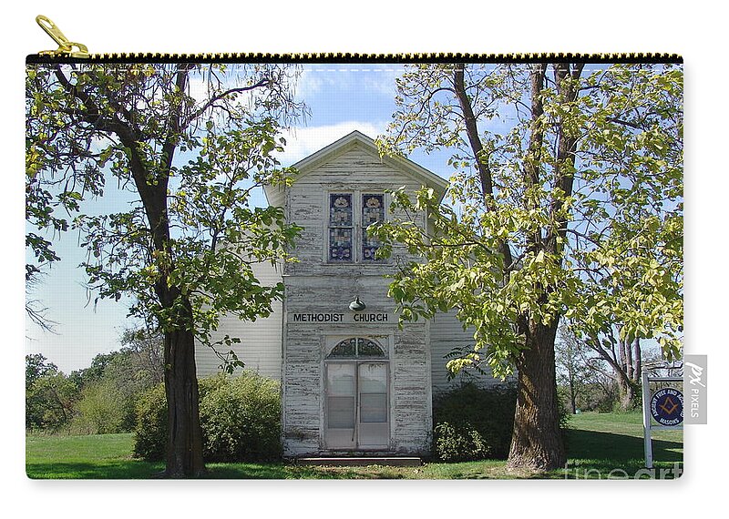 Church Zip Pouch featuring the photograph Bible Grove Missouri by Kathryn Cornett