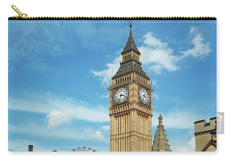 Clock Tower Zip Pouch featuring the photograph Big Ben, London, Uk by Richgreentea