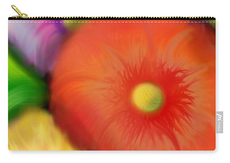 Floral Zip Pouch featuring the digital art Big Blooms by Christine Fournier