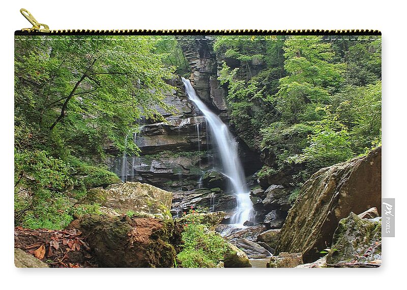 Big Bradley Falls Zip Pouch featuring the photograph Big Bradley Falls by Chris Berrier