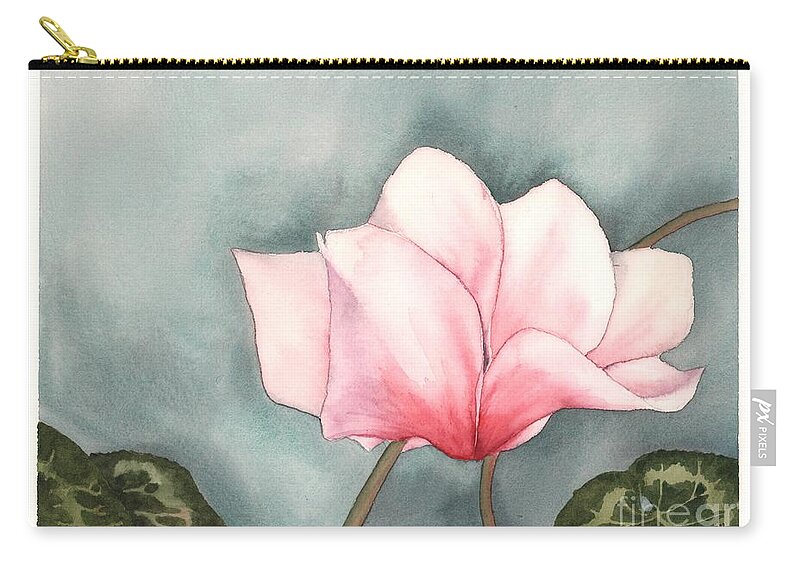 Cyclamen Carry-all Pouch featuring the painting Big Pink Cyclamen by Hilda Wagner