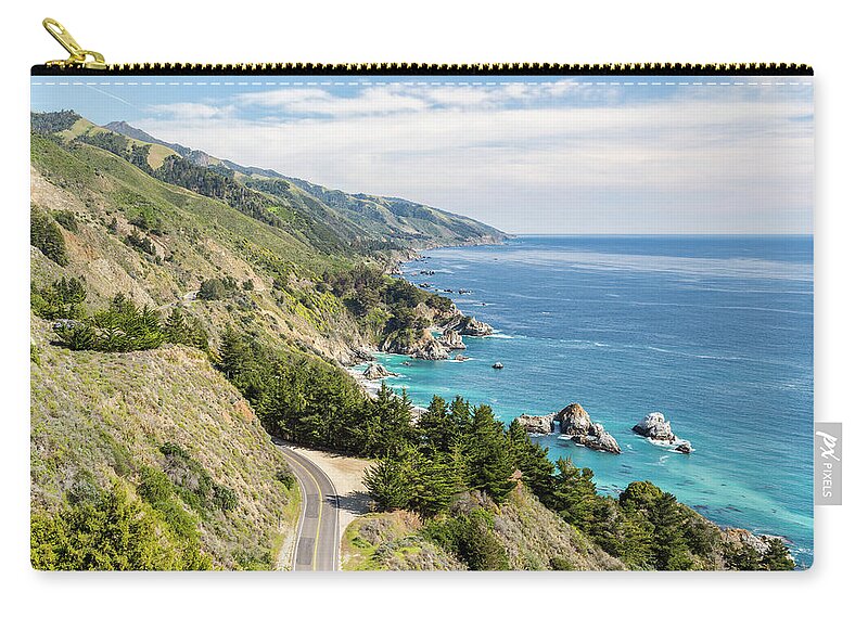 Scenics Zip Pouch featuring the photograph Big Sur, California, Coastline From by Picturelake