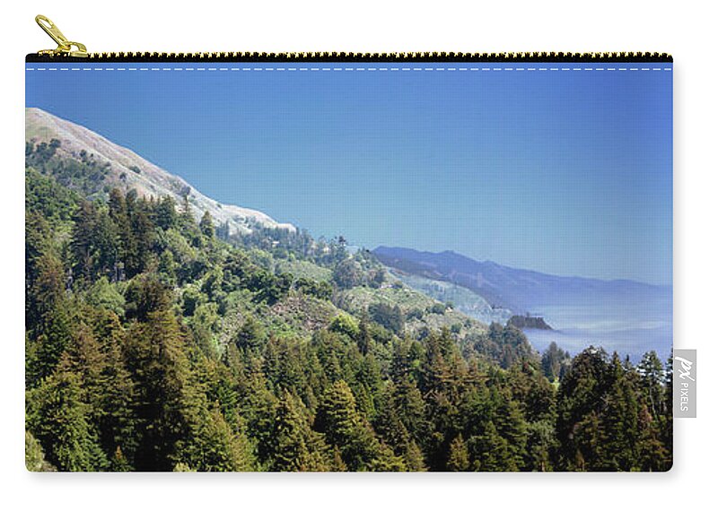 Tranquility Zip Pouch featuring the photograph Big Sur Coastline Panarama, California by Alan W Cole