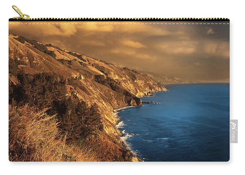 Big Sur Zip Pouch featuring the photograph Big Sur Coastline X100 by Rich Franco