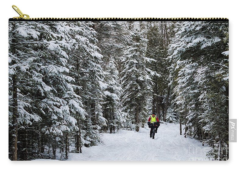Minnesota Zip Pouch featuring the photograph Biking the Wilderness by Lori Dobbs