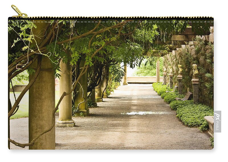 Biltmore House Zip Pouch featuring the photograph Biltmore Pergola by Tammy Schneider