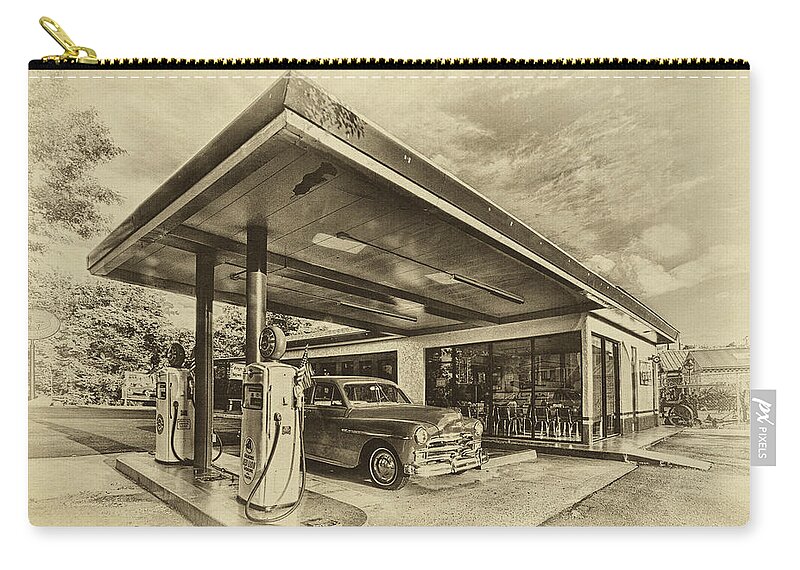 Bing's Burgers Zip Pouch featuring the photograph Bings Burgers by Priscilla Burgers