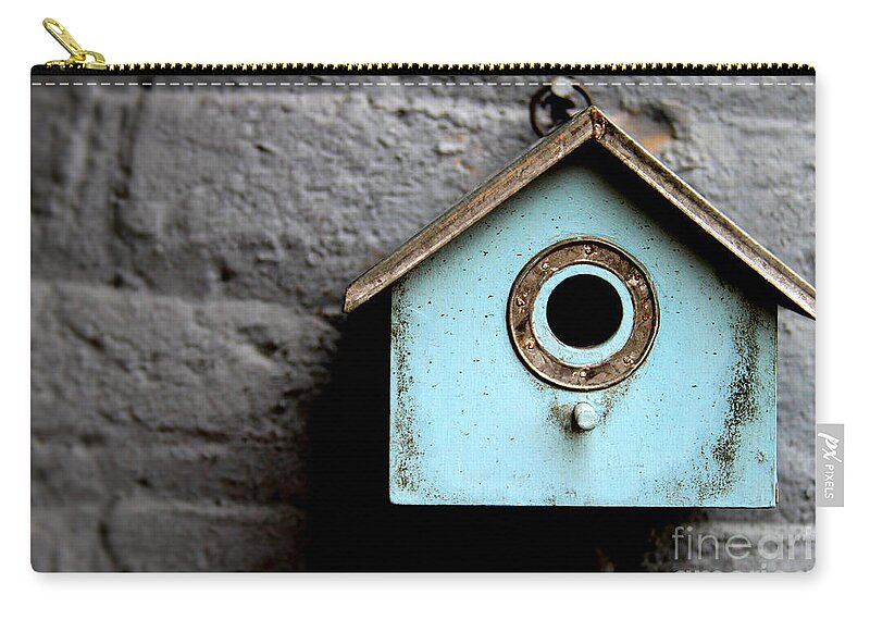 Bird Zip Pouch featuring the photograph Bird House of Blue By Diana Sainz by Diana Raquel Sainz
