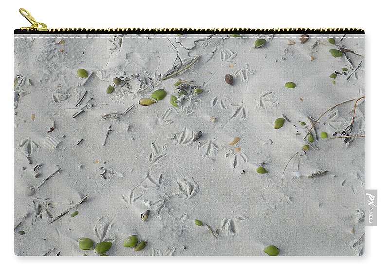 Seashore Zip Pouch featuring the photograph Bird Tracks by Deborah Ferree