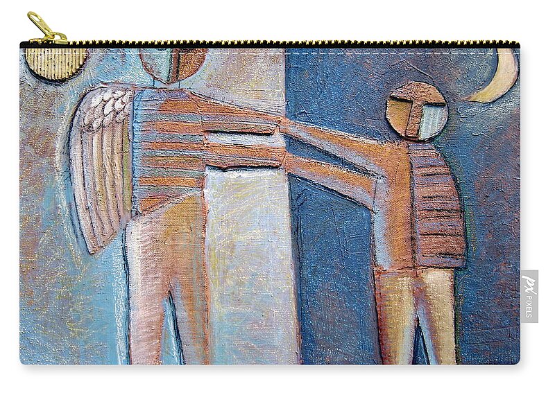 Nigh And Day Zip Pouch featuring the mixed media Birth Of Man by Gerry High