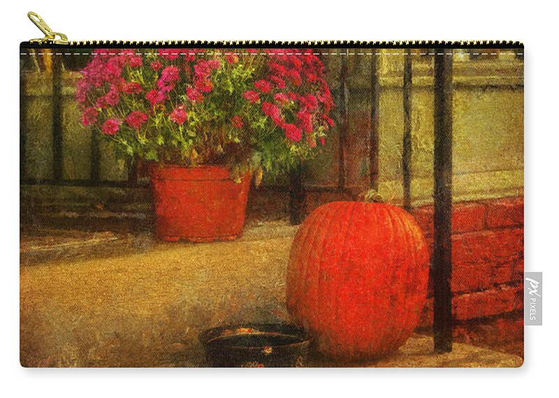 Steps Zip Pouch featuring the photograph Black Dog Coffee and Catering by Lois Bryan