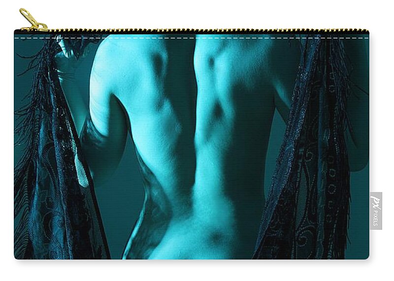 Nude Zip Pouch featuring the photograph Black Lace by Joe Kozlowski