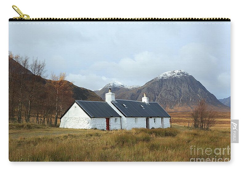 Black Rock Cottage Zip Pouch featuring the photograph Black Rock Cottage by Maria Gaellman
