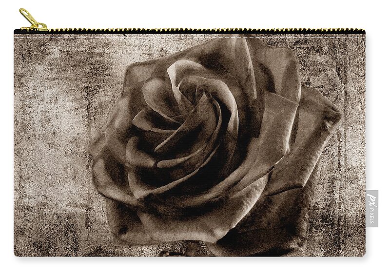 Rose Carry-all Pouch featuring the photograph Black Rose Eternal Sepia by David Dehner