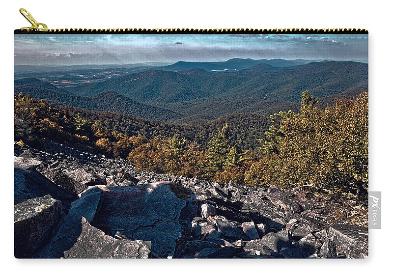 Blackrock Summit 1 Zip Pouch featuring the photograph Blackrock Summit Toned by Jemmy Archer