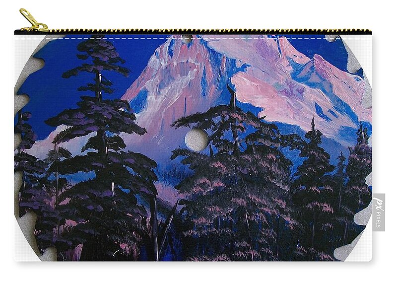 Mountain Zip Pouch featuring the painting Blade Mountain by Sharon Duguay