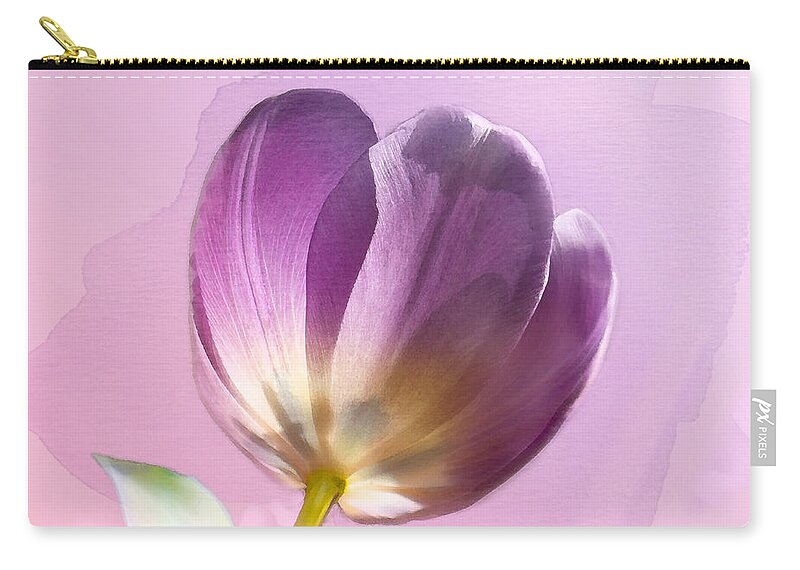 Tulip Zip Pouch featuring the photograph Blissfully Purple by Betty LaRue