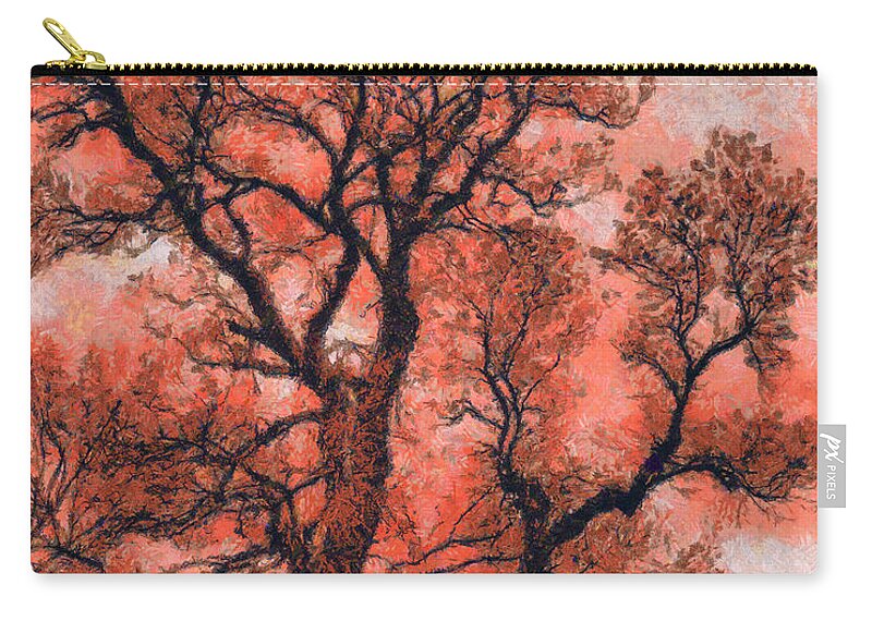 Rossidis Zip Pouch featuring the painting Blood tree by George Rossidis