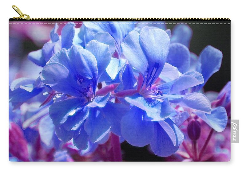  Zip Pouch featuring the photograph Blue and Purple Flowers by Matt Quest