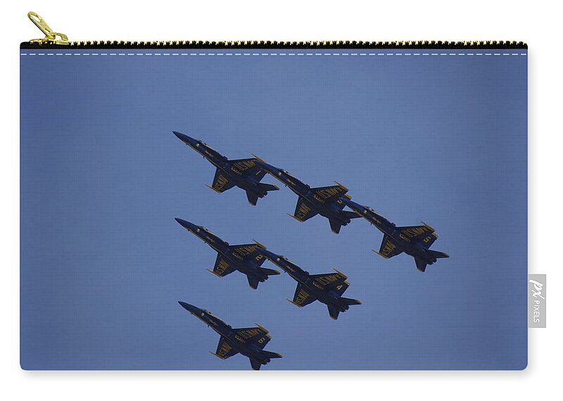 Blue Angels Zip Pouch featuring the photograph Blue Angels 14 by Laurie Perry
