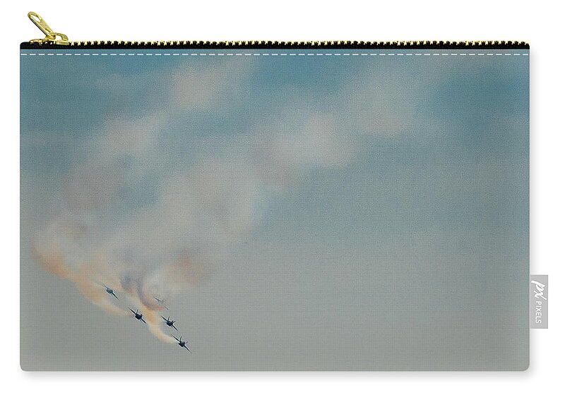 Blue Zip Pouch featuring the photograph Blue Angels Series Number Five by Constance Sanders