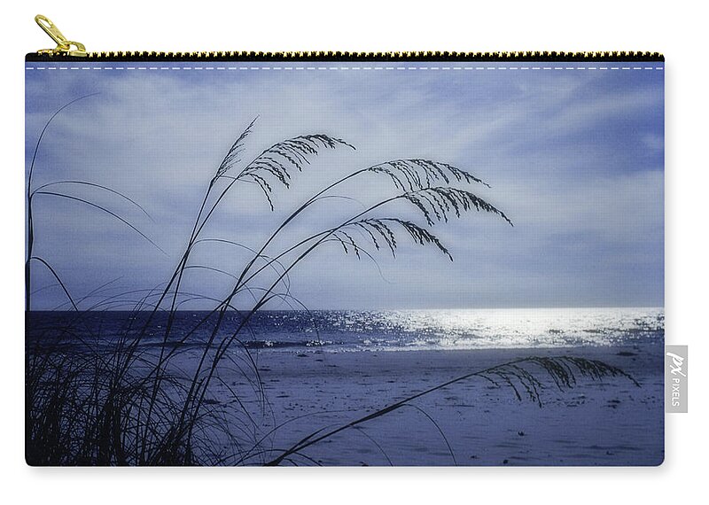 Blue Zip Pouch featuring the photograph Blue Beach by David and Carol Kelly