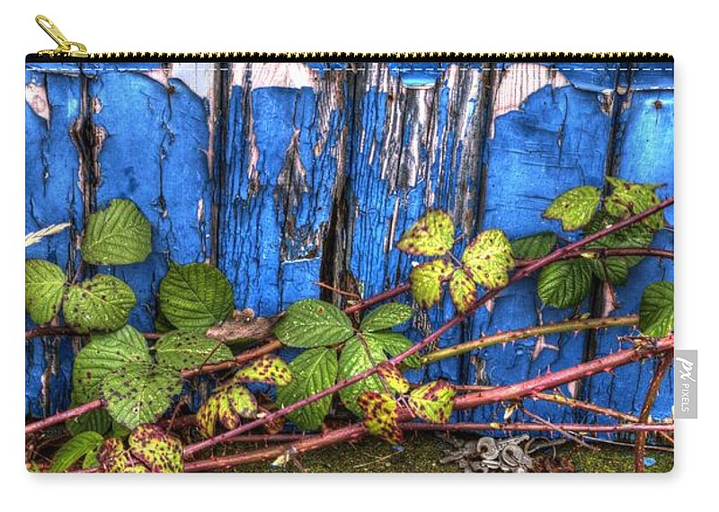 Blue Carry-all Pouch featuring the photograph Blue door by Spikey Mouse Photography