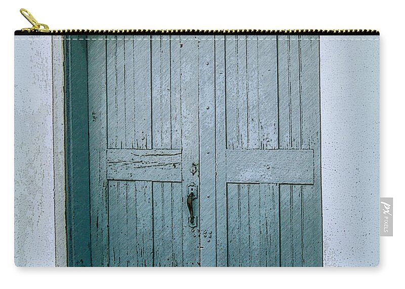 Paris Tennessee Zip Pouch featuring the photograph Blue Doors On Brewer Street by Lee Owenby