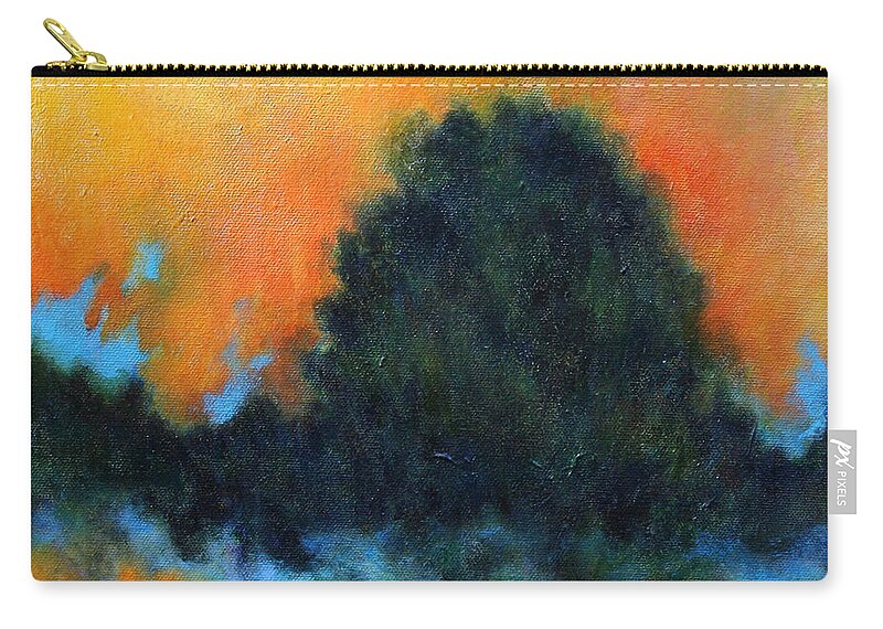 Landscape Zip Pouch featuring the painting Blue Flame by Alison Caltrider