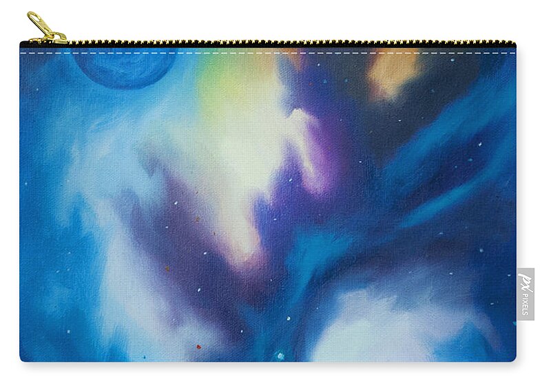 James Christopher Hill Zip Pouch featuring the painting Blue Giant by James Hill