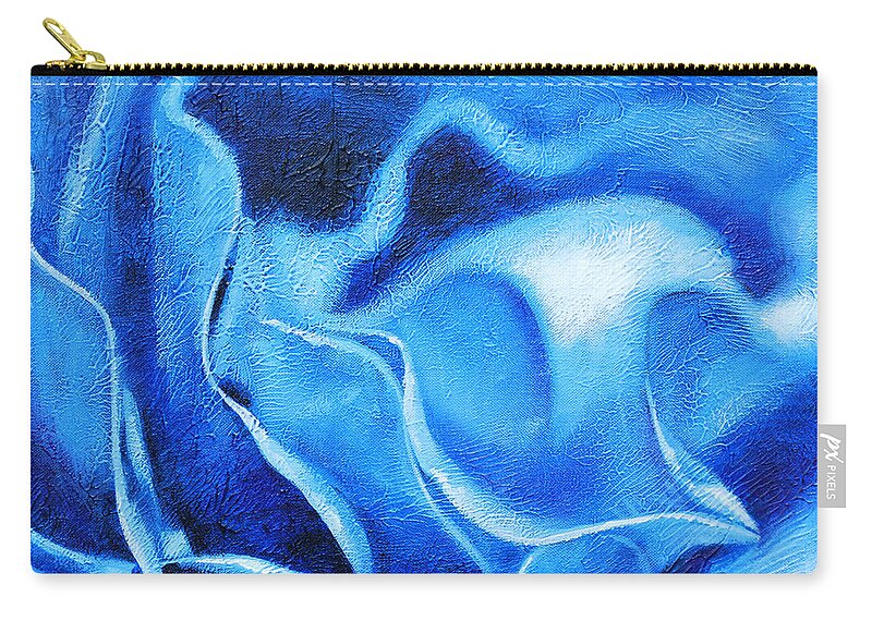 Blue Zip Pouch featuring the painting Blue by Glenn Pollard