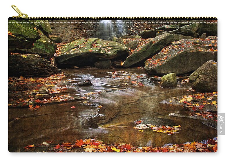 Water Zip Pouch featuring the photograph Blue Hen Falls In Autumn by Dale Kincaid