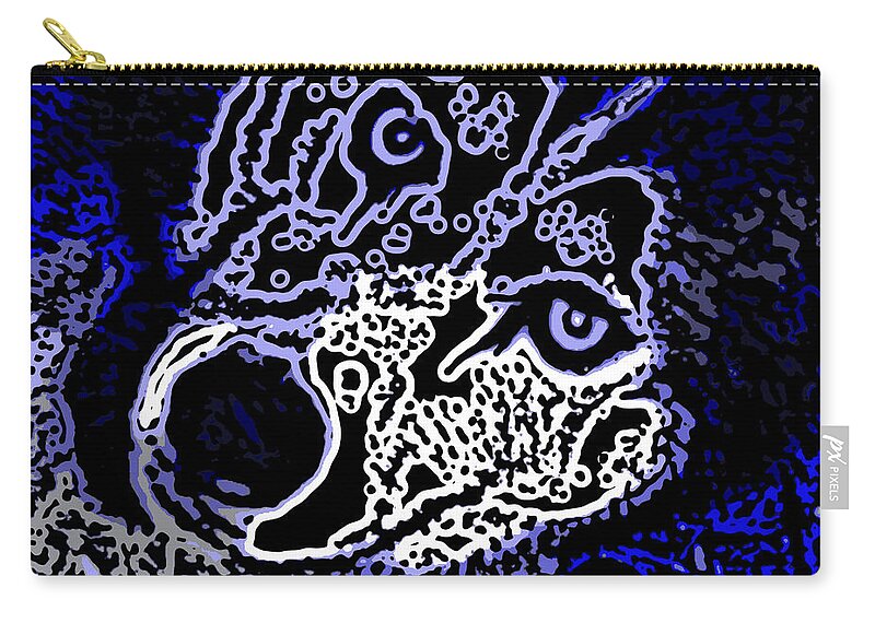 Siberian Husky Zip Pouch featuring the mixed media Blue Husky by Kevin Caudill