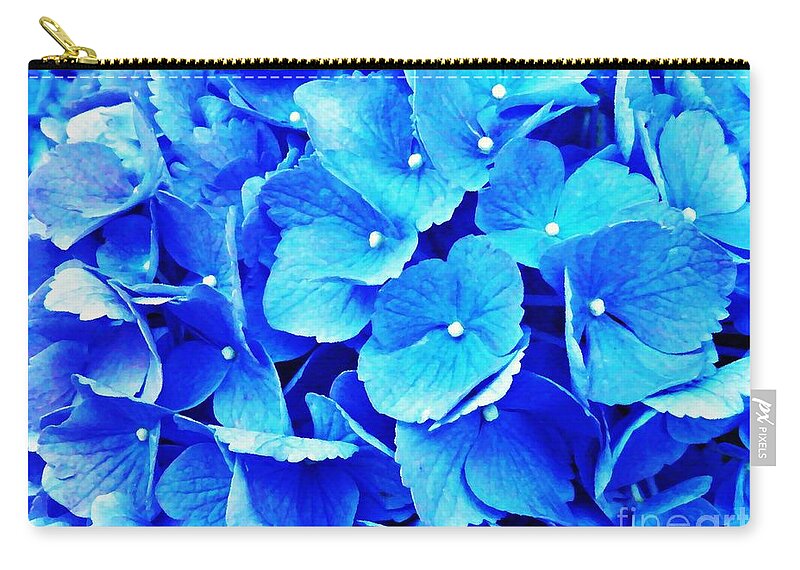 Blue Hydrangea 4 Zip Pouch featuring the photograph Blue Hydrangea 4 by Sarah Loft
