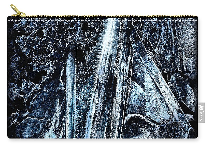 Blue Zip Pouch featuring the photograph Blue Ice by Lucy VanSwearingen