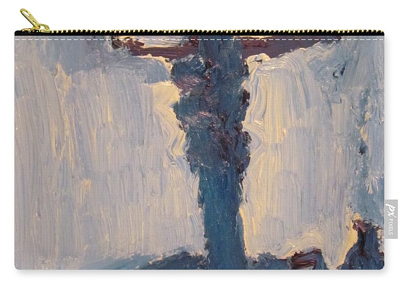 Blue Zip Pouch featuring the painting Blue Lamp by Shea Holliman