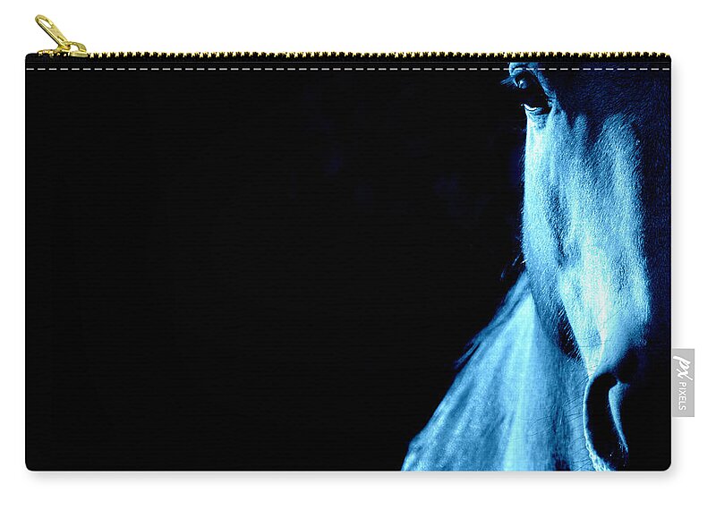 Horses Zip Pouch featuring the photograph Blue Majesty.. by Al Swasey
