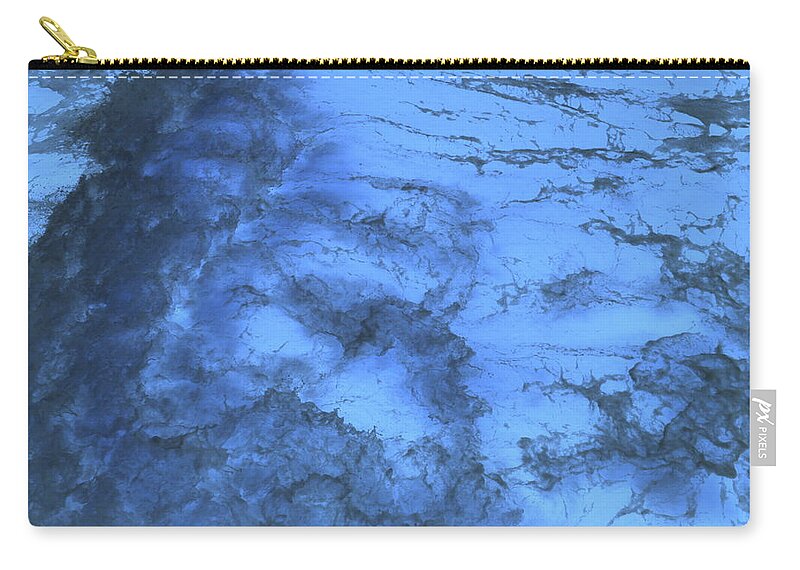 Blue Zip Pouch featuring the photograph Blue Ocean Abstract by Kathy Barney