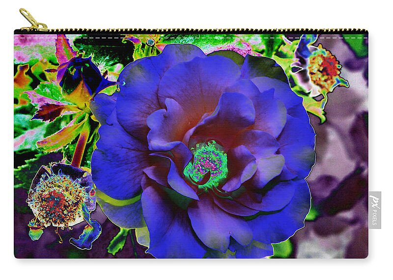 Rose Zip Pouch featuring the photograph Blue Rose by Sylvia Thornton