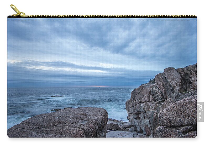 Acadia National Park Zip Pouch featuring the photograph Blue Sea by Constance Sanders