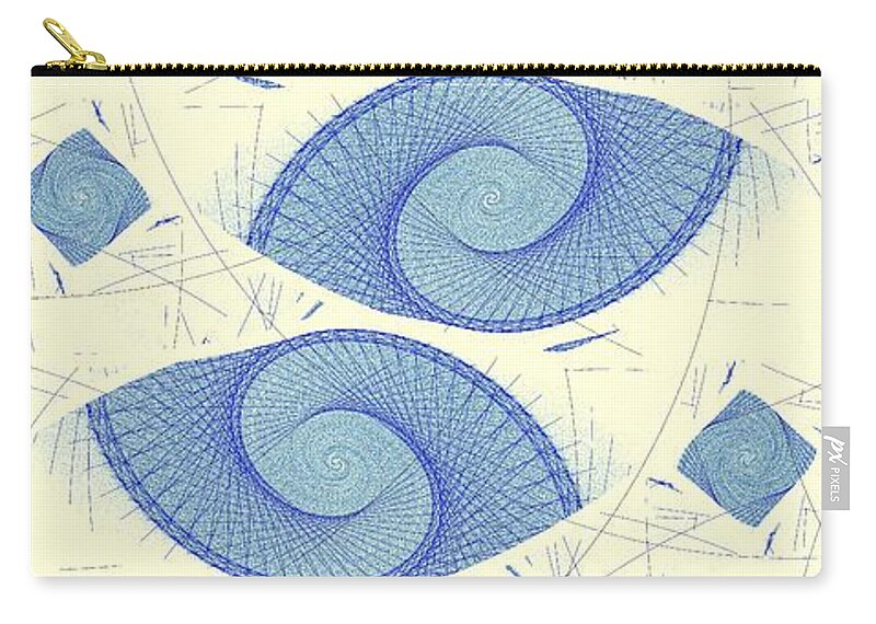 Malakhova Zip Pouch featuring the digital art Blue Shells by Anastasiya Malakhova