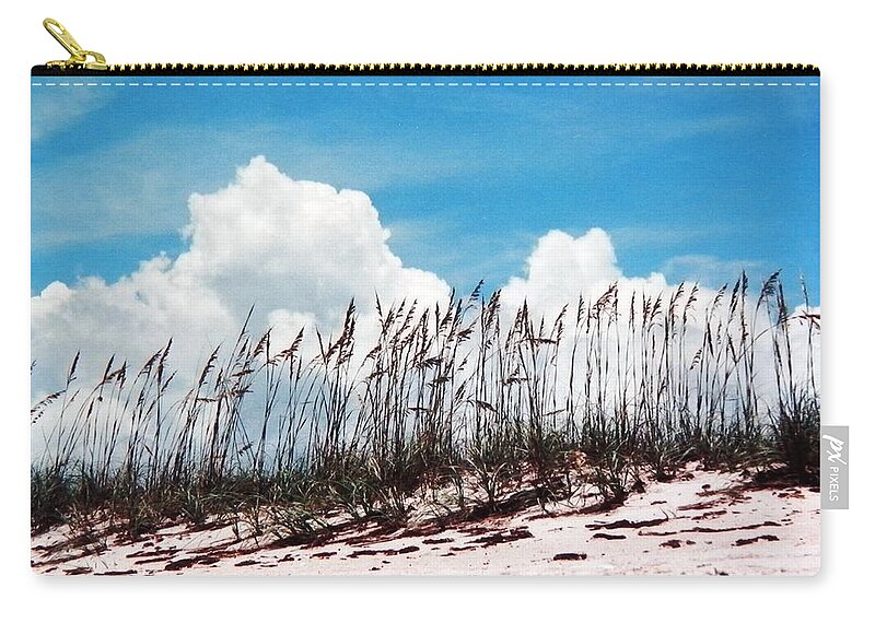 Bright Zip Pouch featuring the photograph Blue Skies and Skyline of Sea Oats by Belinda Lee
